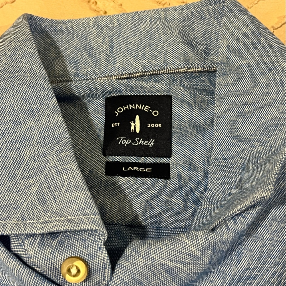 Johnnie-O Light Blue Textured Polo